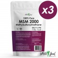 Atletic Food 100% Pure MSM 2000 mg (Methylsulfonylmethane) - 300 грамм (3 шт по 100 г)